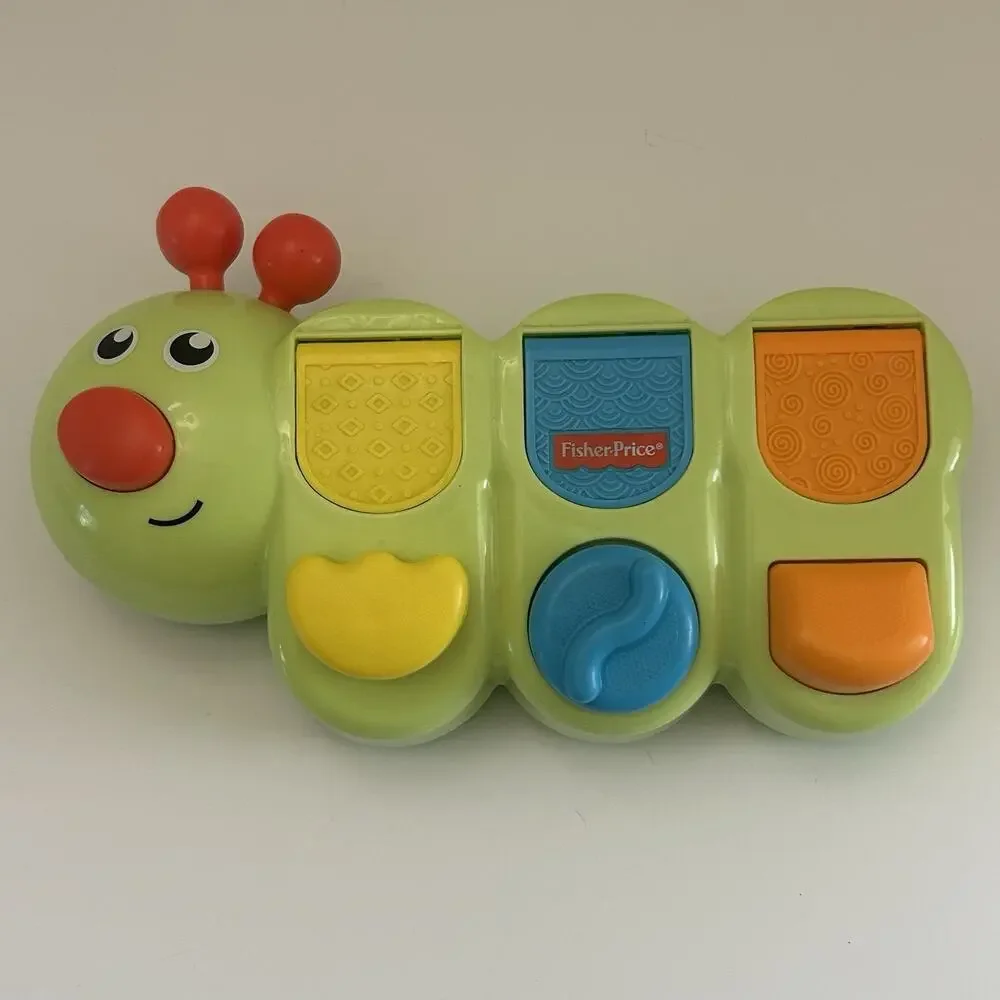 2011 Fisher Price Green Catapillar Pop Up Toy Animal Activity Nose Squeak Mattel